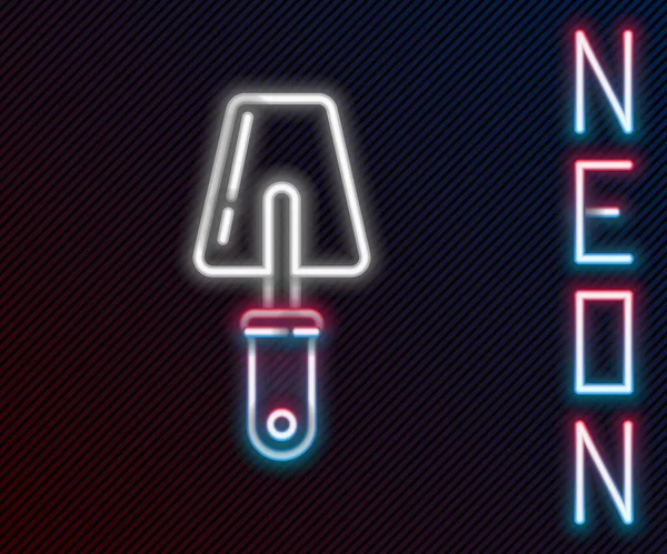 Gloeiende Neon Lijn Troffel Pictogram Geïsoleerd Zwarte Achtergrond Kleurrijk Concept — Stockvector