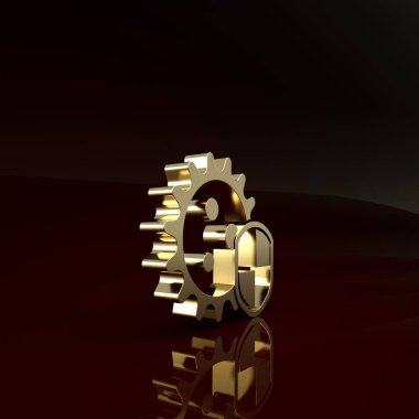 Altın Kalkan virüsten, mikroplardan ve bakteri simgesinden korunuyor. Bağışıklık sistemi konsepti. Corona virüsü 2019-nCoV. Minimalizm kavramı. 3d illüstrasyon 3B canlandırma