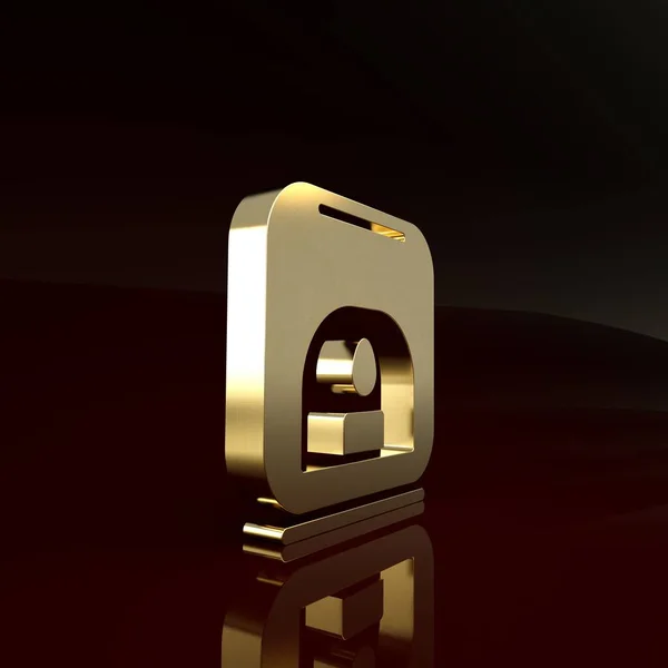 Gold Aromalampe Symbol isoliert auf braunem Hintergrund. Minimalismus-Konzept. 3D Illustration 3D Renderer — Stockfoto