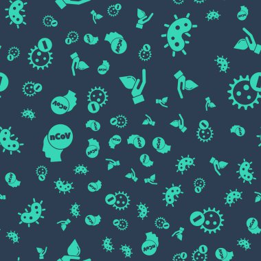 Yıkama ellerini sabunla, virüsle, Corona virüsü 2019-nCoV ve negatif virüsle kusursuz bir kalıba sokun. Vektör.