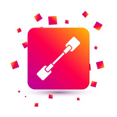 Beyaz Paddle simgesi beyaz arkaplanda izole edildi. Kürek çekin. Kare renk düğmesi. Vektör İllüstrasyonu.