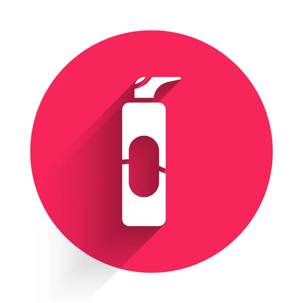 White Spray Can Hairspray Deodorant Antiperspirant Icon Isolated Long Shadow — Stock Vector