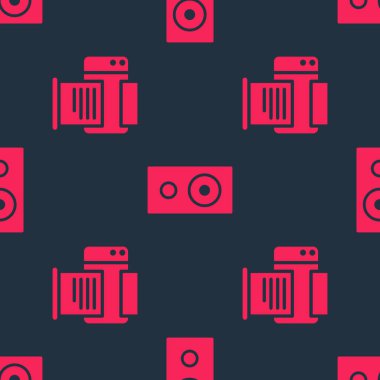 Printer ve Stereo hoparlörlerini kusursuz desene ayarlayın. Vektör.