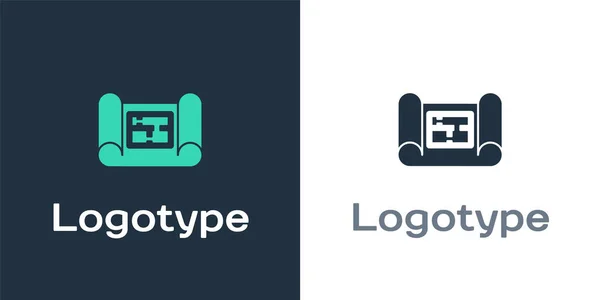 Logotype Houseの計画アイコンは 白い背景に隔離された ロゴデザインテンプレート要素 ベクターイラスト — ストックベクタ