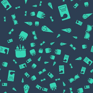 Dondurmayı waffle külahına koyun, lütfen rahatsız etmeyin, soğutucu poşeti, su ve gözlük kusursuz desende olsun. Vektör.