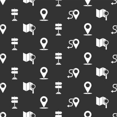 Yol konumunu, arama yerini, trafik işaretini ve konumu sorunsuz bir şekilde ayarlayın. Vektör.