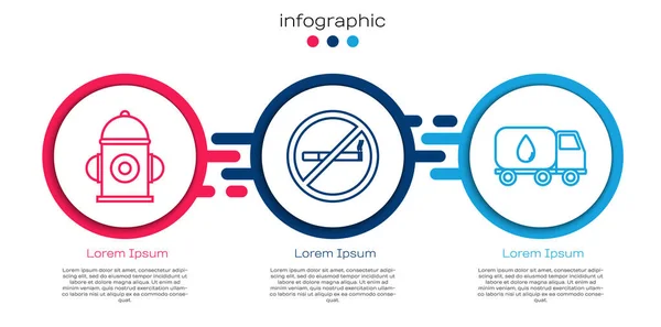 Définir Borne Incendie Non Fumeur Camion Livraison Eau Modèle Infographie — Image vectorielle