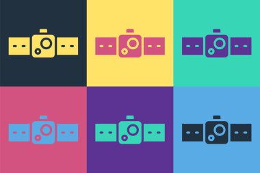 Pop Art Smartwatch simgesi renk arkaplanında izole edildi. Vektör İllüstrasyonu.