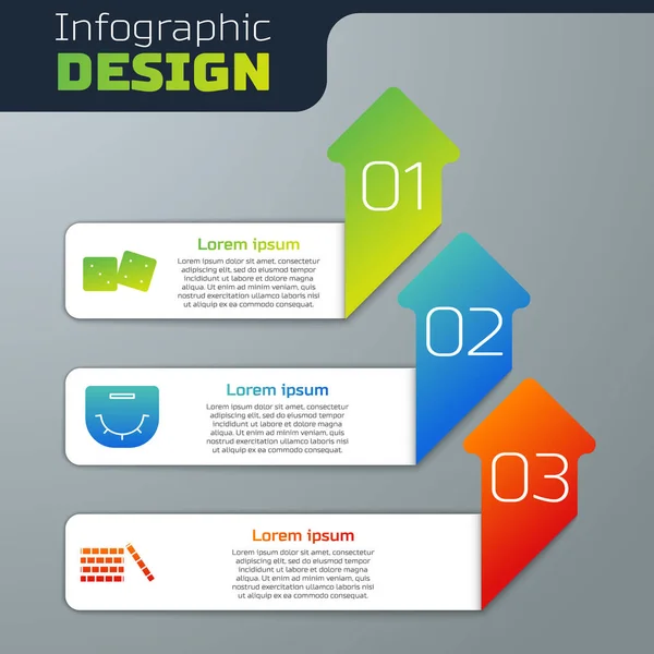 Definir Dados Jogo Mesa Poker Fichas Casino Modelo Infográfico Negócios — Vetor de Stock