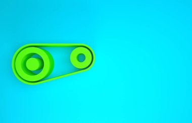 Mavi arkaplanda yeşil zamanlayıcı seti simgesi izole edildi. Minimalizm kavramı. 3d illüstrasyon 3B canlandırma