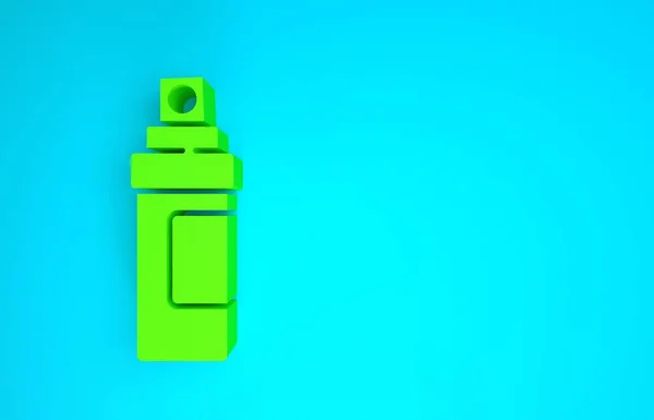 Groene parfum icoon geïsoleerd op blauwe achtergrond. Minimalisme concept. 3d illustratie 3D renderen — Stockfoto