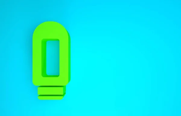 Crema verde o loción icono de tubo cosmético aislado sobre fondo azul. Productos para el cuidado del cuerpo para hombres. Concepto minimalista. 3D ilustración 3D render —  Fotos de Stock
