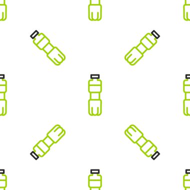 Su ikonu çizgisi beyaz arka planda izole edilmiş. Soda su içme tabelası. Vektör İllüstrasyonu.