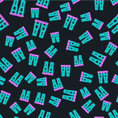 Çizgi Koltuk değneği veya koltuk değnekleri simgesi siyah arkaplanda izole edilmiş kusursuz desen. Kas iskeleti hastalığı olan insanların rehabilitasyonu için gerekli ekipman. Vektör İllüstrasyonu.