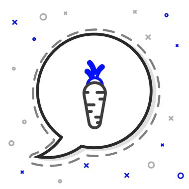 Beyaz arkaplanda çizgi havucu simgesi izole edildi. Renkli taslak konsepti. Vektör İllüstrasyonu.