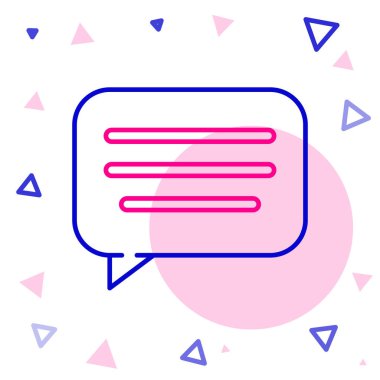 Konuşma balonu sohbet simgesi beyaz arkaplanda izole edildi. İleti simgesi. İletişim ya da yorum sohbet sembolü. Renkli taslak konsepti. Vektör İllüstrasyonu.