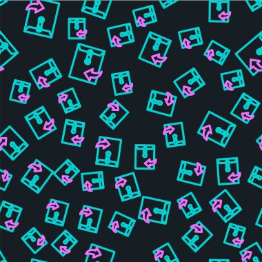 Çizgi Zarfı simgesi siyah arkaplanda izole edilmiş kusursuz desen. Mesaj konsepti alındı. Yeni, e-posta gelen mesaj, SMS. Posta servisi. Vektör İllüstrasyonu.