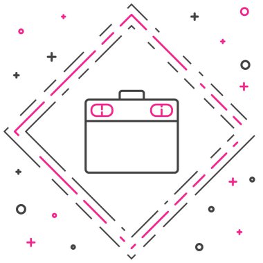 Beyaz arkaplanda izole edilmiş çizgi grafik tableti simgesi. Renkli taslak konsepti. Vektör İllüstrasyonu.