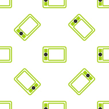 Çizgi Grafik tableti simgesi beyaz arkaplanda izole edilmiş. Vektör İllüstrasyonu.