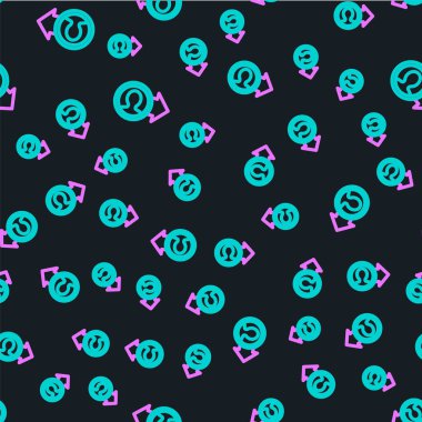 Çizgi işi promosyon simgesi siyah arkaplanda izole edilmiş. Başarı, başarı, motivasyon iş sembolü, büyüme. Vektör İllüstrasyonu.