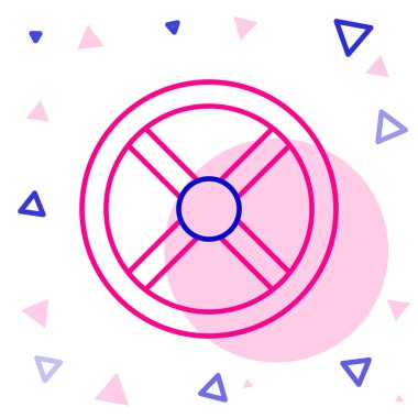 Çizgi Endüstrisi valf simgesi beyaz arkaplanda izole edildi. Renkli taslak konsepti. Vektör İllüstrasyonu.