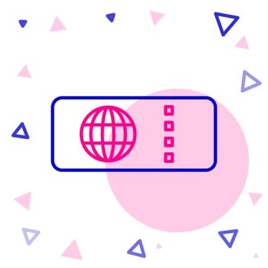 Line Airlines bilet ikonu beyaz arka planda izole edildi. Uçak bileti. Renkli taslak konsepti. Vektör İllüstrasyonu.