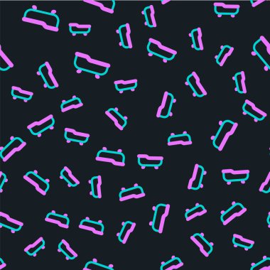 Küvet çizgisi simgesi siyah arkaplanda izole edilmiş. Vektör İllüstrasyonu.