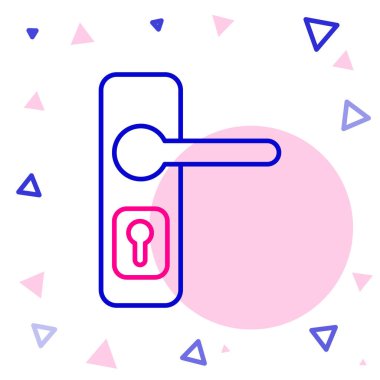 Satır Kapısı simgesi beyaz arkaplanda izole edildi. Kapı kilidi işareti. Renkli taslak konsepti. Vektör İllüstrasyonu.