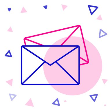 Satır Zarfı simgesi beyaz arkaplanda izole edildi. E- posta mektup sembolü. Renkli taslak konsepti. Vektör İllüstrasyonu.