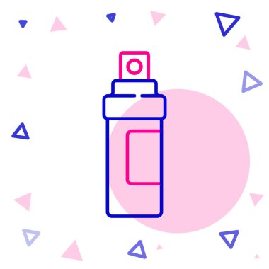 Beyaz arkaplanda çizgi parfüm ikonu izole edildi. Renkli taslak konsepti. Vektör İllüstrasyonu.