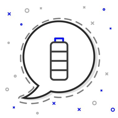 Çizgi Batarya şarj seviyesi göstergesi simgesi beyaz arkaplanda izole edildi. Renkli taslak konsepti. Vektör İllüstrasyonu.