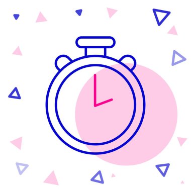 Çizgi Kronometresi simgesi beyaz arkaplanda izole edildi. Zaman göstergesi. Kronometre işareti. Renkli taslak konsepti. Vektör İllüstrasyonu.