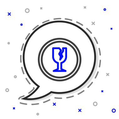 Beyaz arkaplanda izole edilmiş dağıtım kutuları simgesi için kırık çizgi sembolü. Renkli taslak konsepti. Vektör İllüstrasyonu.