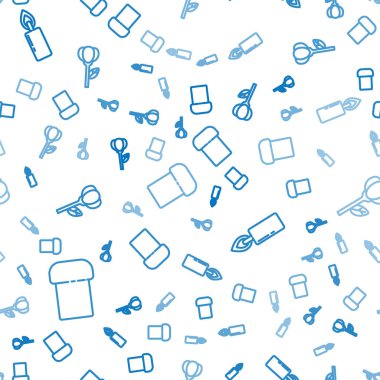 Paskalya pastası, yanan mum ve çiçek lalesi kusursuz desenli. Vektör.