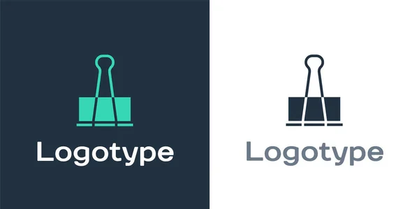 Logotype Binder Clip Icoon Geïsoleerd Witte Achtergrond Papieren Clip Logo — Stockvector
