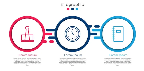 Установочная Линия Blizzard Часы Ноутбук Spiral Бизнес Инфографический Шаблон Вектор — стоковый вектор