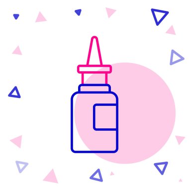 Beyaz arka planda izole edilmiş çizgi burun spreyi ikonu. Renkli taslak konsepti. Vektör İllüstrasyonu.