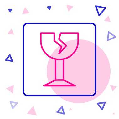 Beyaz arkaplanda izole edilmiş dağıtım kutuları simgesi için kırık çizgi sembolü. Renkli taslak konsepti. Vektör İllüstrasyonu.