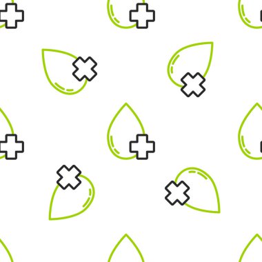 Hat Bağışı, beyaz arka planda izole edilmiş, çapraz ikonlu kan damlası. Renkli taslak konsepti. Vektör İllüstrasyonu