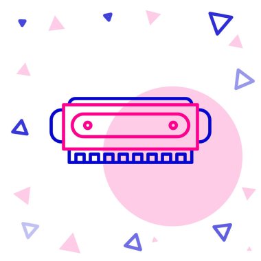 Çizgi Armonika simgesi beyaz arkaplanda izole edildi. Müzik aleti. Renkli taslak konsepti. Vektör İllüstrasyonu