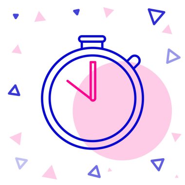 Çizgi Kronometresi simgesi beyaz arkaplanda izole edildi. Zaman göstergesi. Kronometre işareti. Renkli taslak konsepti. Vektör İllüstrasyonu.