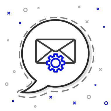 Satır Zarfı ayarı simgesi beyaz arkaplanda izole edildi. Renkli taslak konsepti. Vektör İllüstrasyonu.