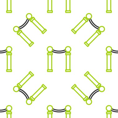 Resim simgesinin çizgi sergisi beyaz arka planda izole edilmiş kusursuz desen. Resim galerisi. Vektör İllüstrasyonu.