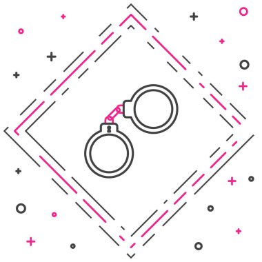 Kelepçe çizgisi simgesi beyaz arkaplanda izole edildi. Renkli taslak konsepti. Vektör İllüstrasyonu.