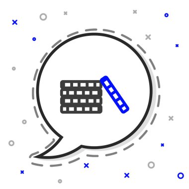 Çizgi kumarhane çipleri simgesi beyaz arkaplanda izole edildi. Kumarhane kumarı. Renkli taslak konsepti. Vektör İllüstrasyonu.