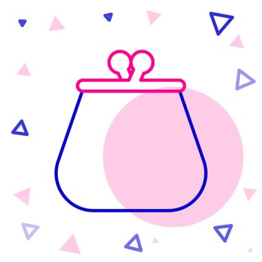 Çizgi Cüzdan simgesi beyaz arkaplanda izole edildi. Çanta ikonu. Nakit tasarruf sembolü. Renkli taslak konsepti. Vektör İllüstrasyonu.