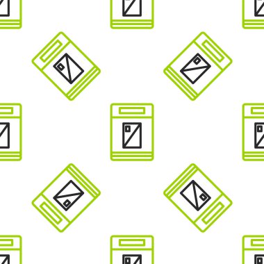 Line Cigarettes paket kutusu simgesi beyaz arka planda izole edilmiş pürüzsüz desen. Sigara paketleri. Vektör İllüstrasyonu.