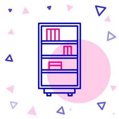 Satır Kütüphanesi kitaplığı simgesi beyaz arkaplanda izole edildi. Renkli taslak konsepti. Vektör İllüstrasyonu.