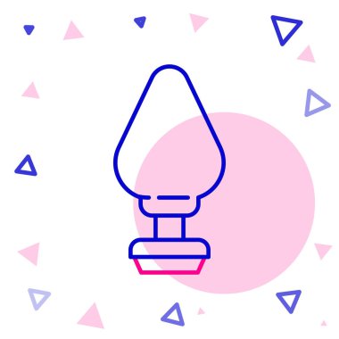 Line Anal plug icon isolated on white background. Butt plug sign. Fetish accessory. Sex toy for men and woman. Colorful outline concept. Vector Illustration.