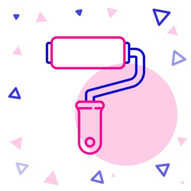 Çizgi boyası fırça simgesi beyaz arkaplanda izole edildi. Renkli taslak konsepti. Vektör İllüstrasyonu.